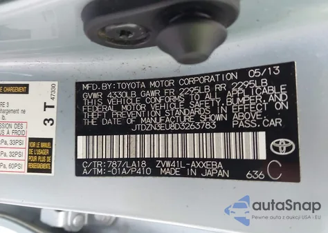 2013 Toyota Prius V Five from USA, damaged, VIN JTDZN3EU8D3263783